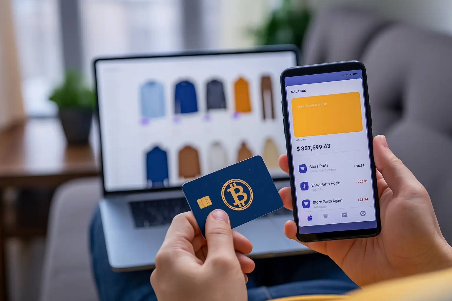eBay buyer checking out with crypto card