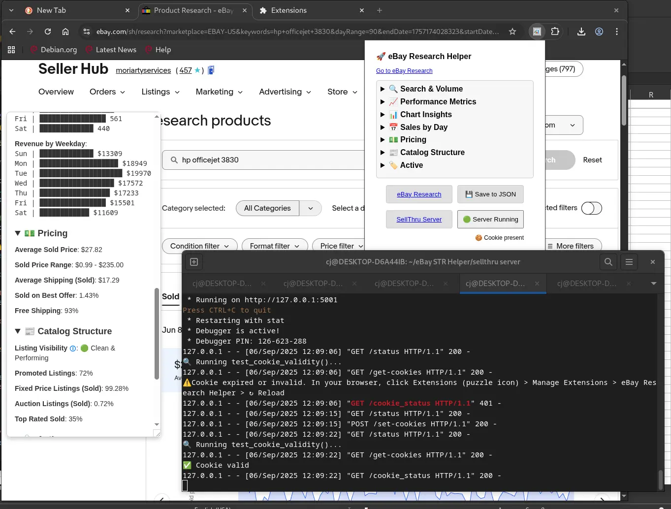Preview 1 of eBay Research Helper Browser Extension